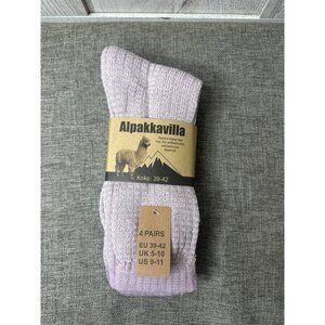 4 Pairs Alpakkavilla Alpaca Wool Blend Socks Koko Womens Size US 9-11 Lavender